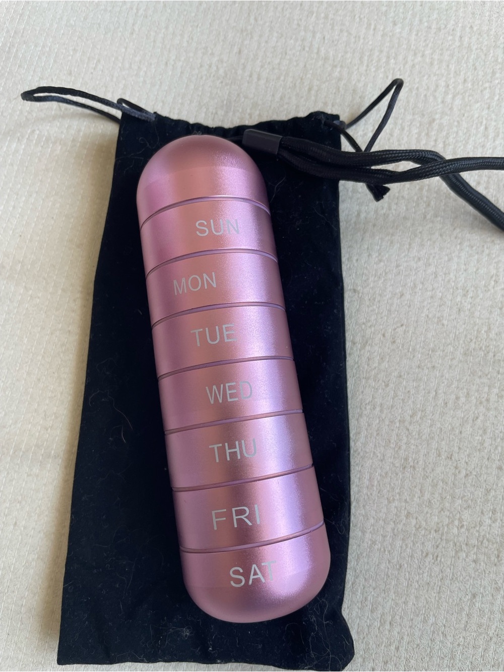 Pink Weekly Pill Organizer - Seven Day Stackable Case